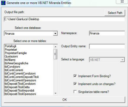 Entity script from MyGeneration