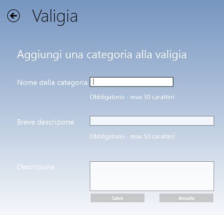 Crea nuova categoria